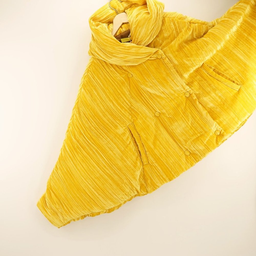 Anthropologie OOF Saffron Velvet Puffer Jacket - Picture 8 of 15